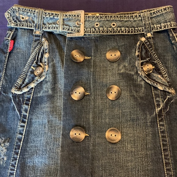 Y2K European Denim Skirt with Matching Belt  S - Picture 5 of 9